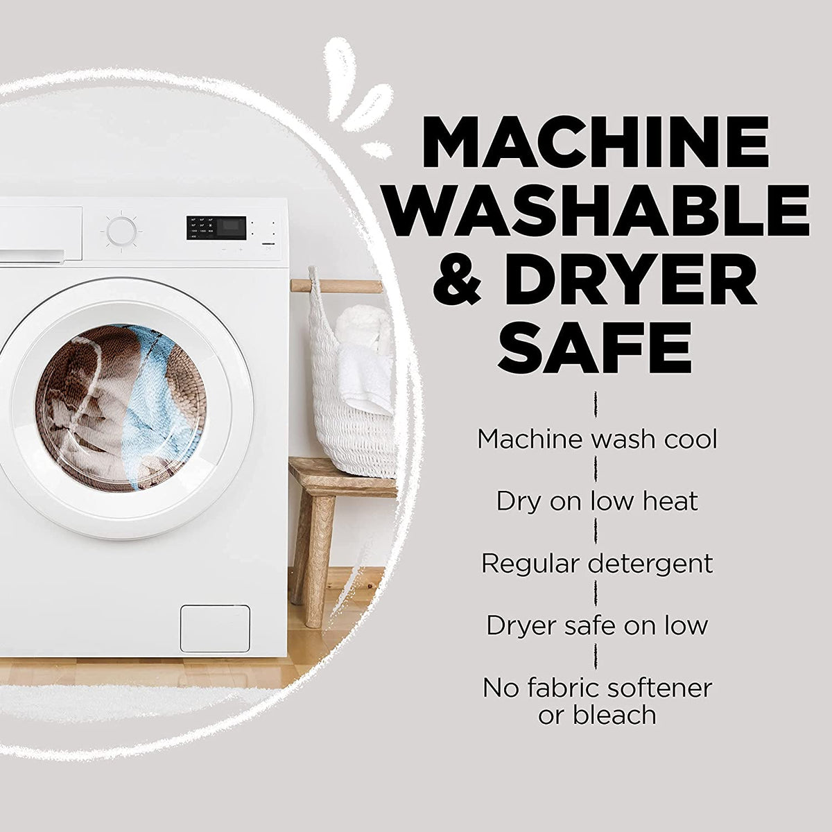 Gray microfiber chenille dog towel - machine washable care guide