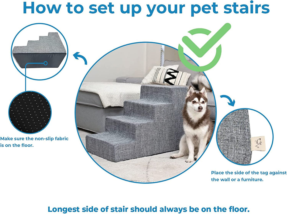 3-step foam dog stairs, view 7 of 7