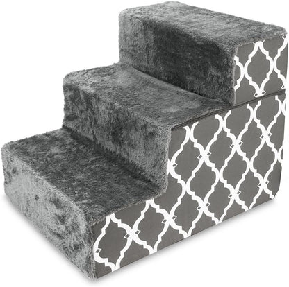 3-step foam dog stairs