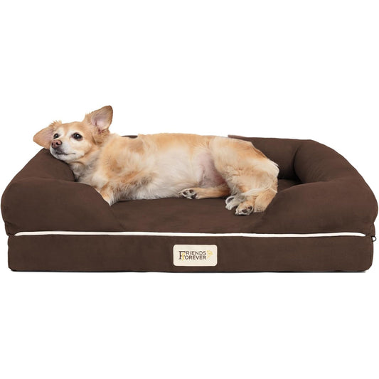 Cocoa brown orthopedic memory foam dog sofa