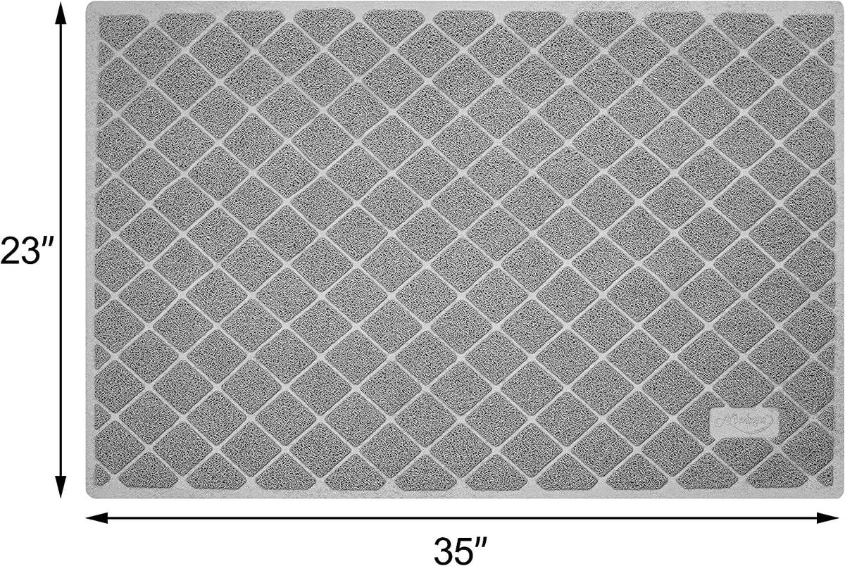 Gray waterproof cat litter trapping mat, view 7 of 8