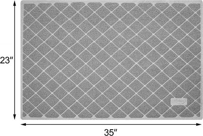 Gray waterproof cat litter trapping mat, view 7 of 8