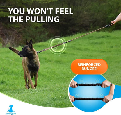 Teal heavy-duty bungee rope dog leash, view 4 of 7