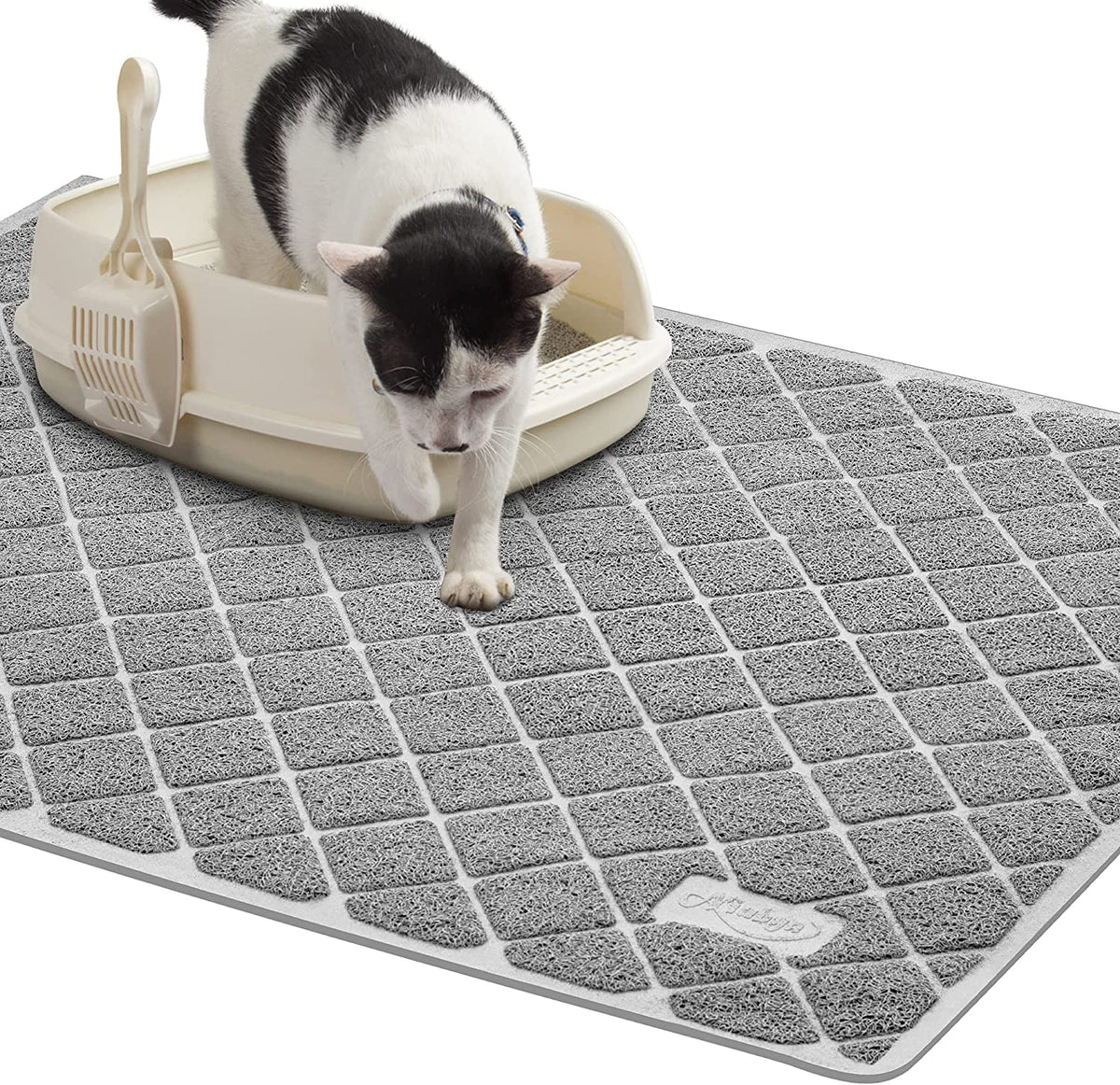 Gray waterproof cat litter trapping mat