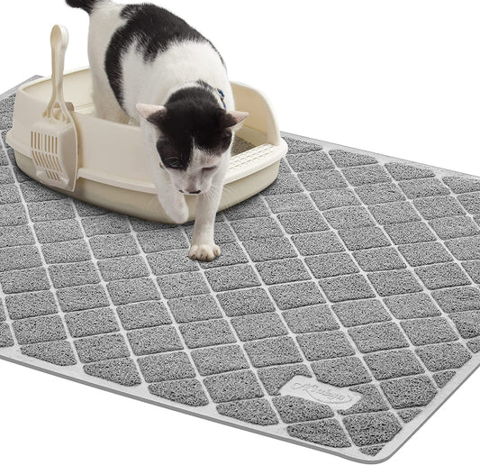 Gray waterproof cat litter trapping mat