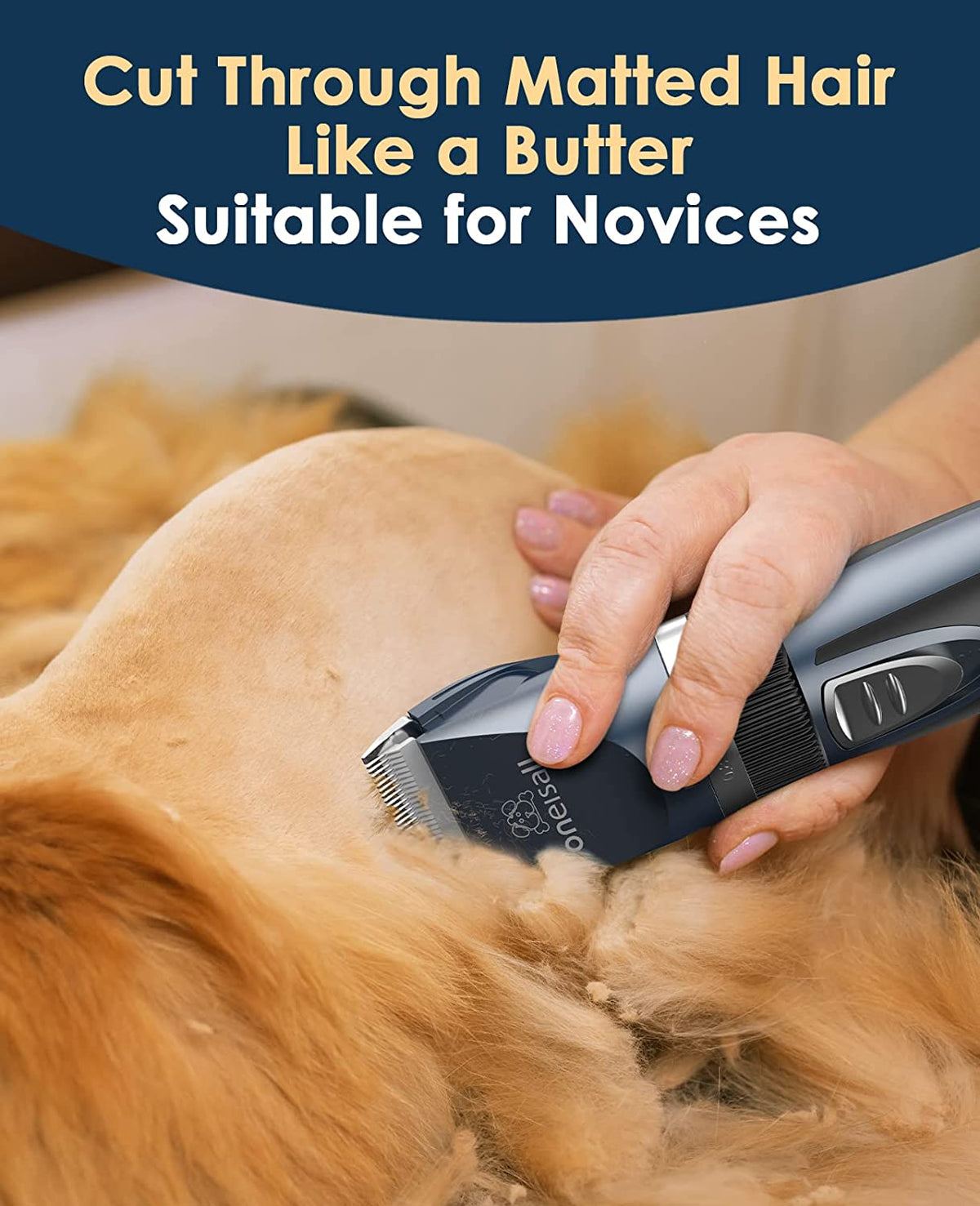 Quiet cordless cat clippers - cutting through matted fur