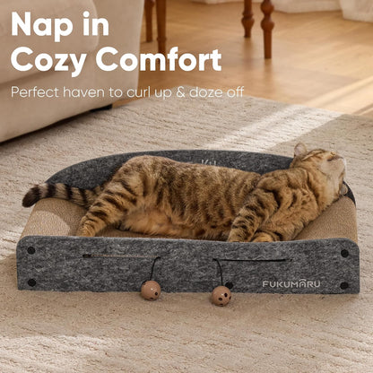 Large cardboard cat scratcher lounge bed, view 7 of 9