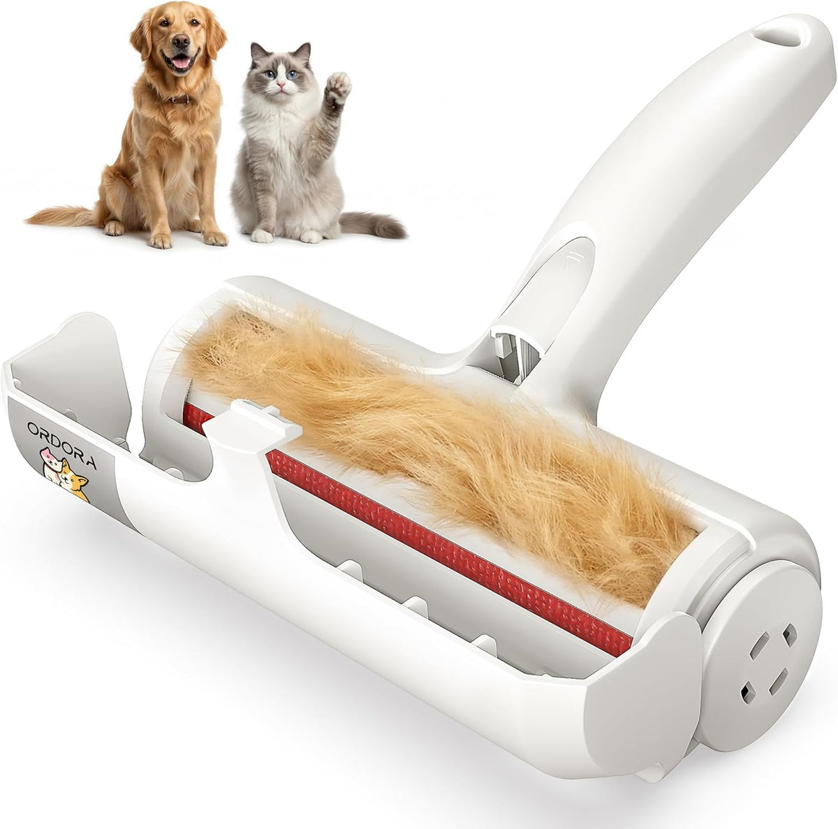 Reusable pet hair remover roller