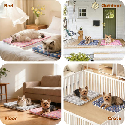 Pink star print soft dog crate pad, view 4 of 6