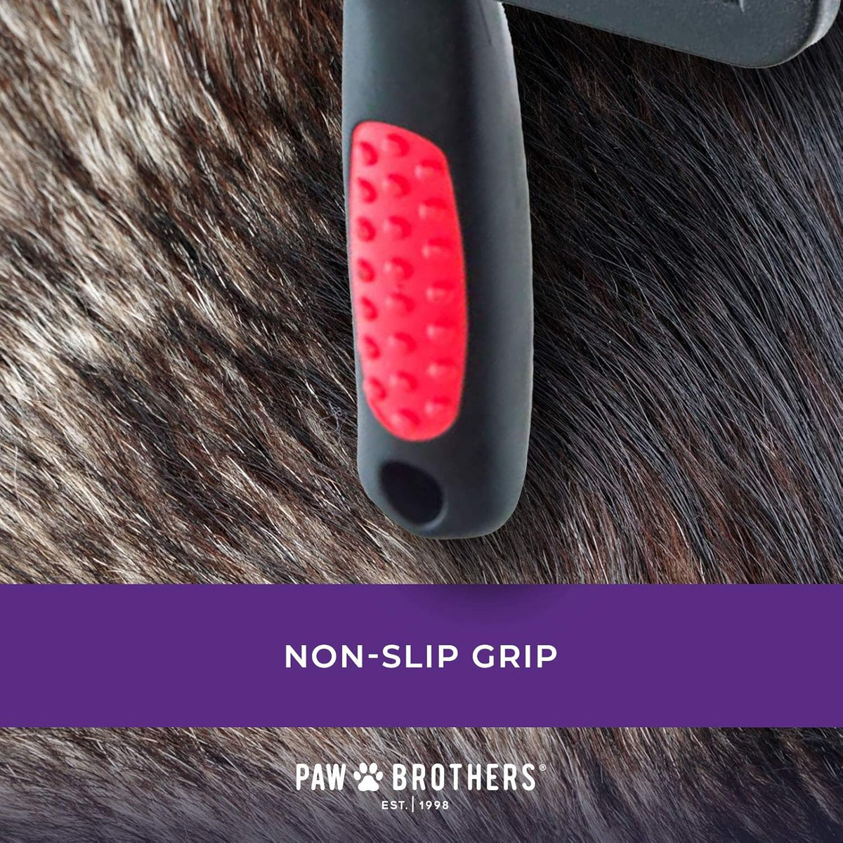 Soft pin curved slicker brush - non-slip grip