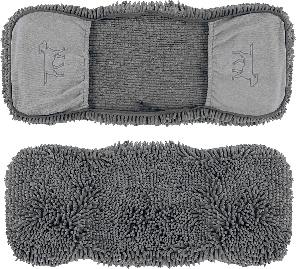 Extra large quick-dry microfiber dog towel - front and back