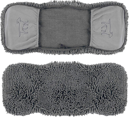 Extra large quick-dry microfiber dog towel - front and back
