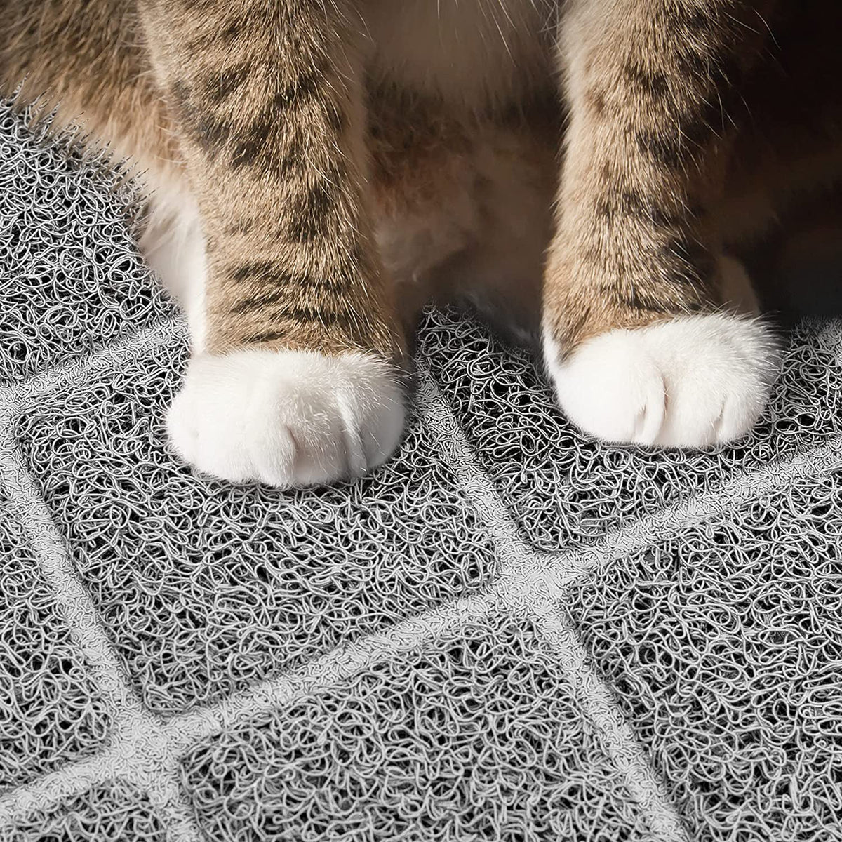 Gray waterproof cat litter trapping mat, view 4 of 8