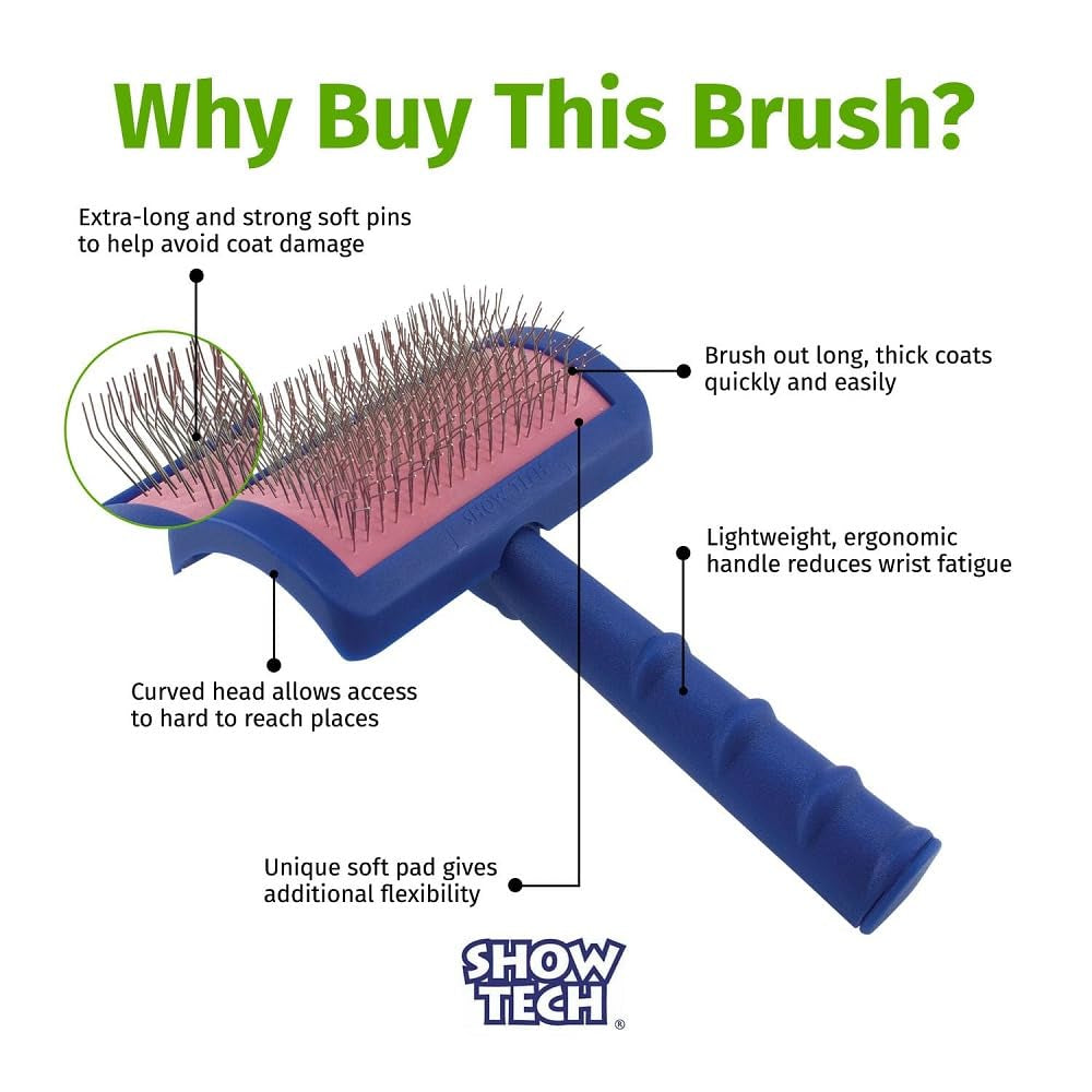 Long-pin slicker brush for doodles - features