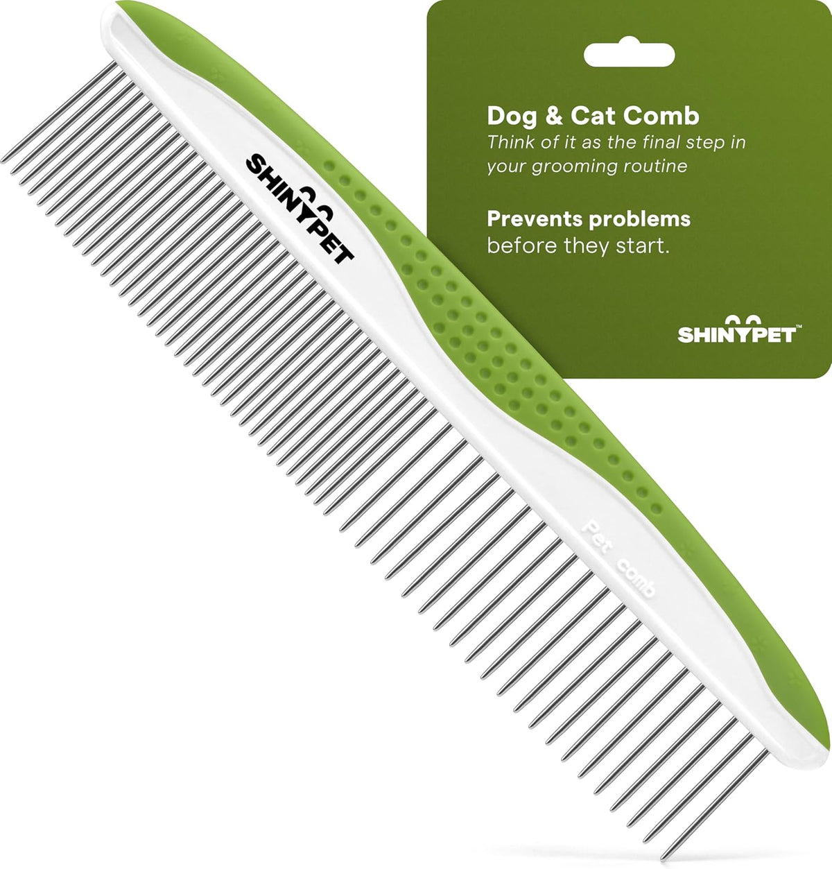 Stainless steel dog and cat grooming comb