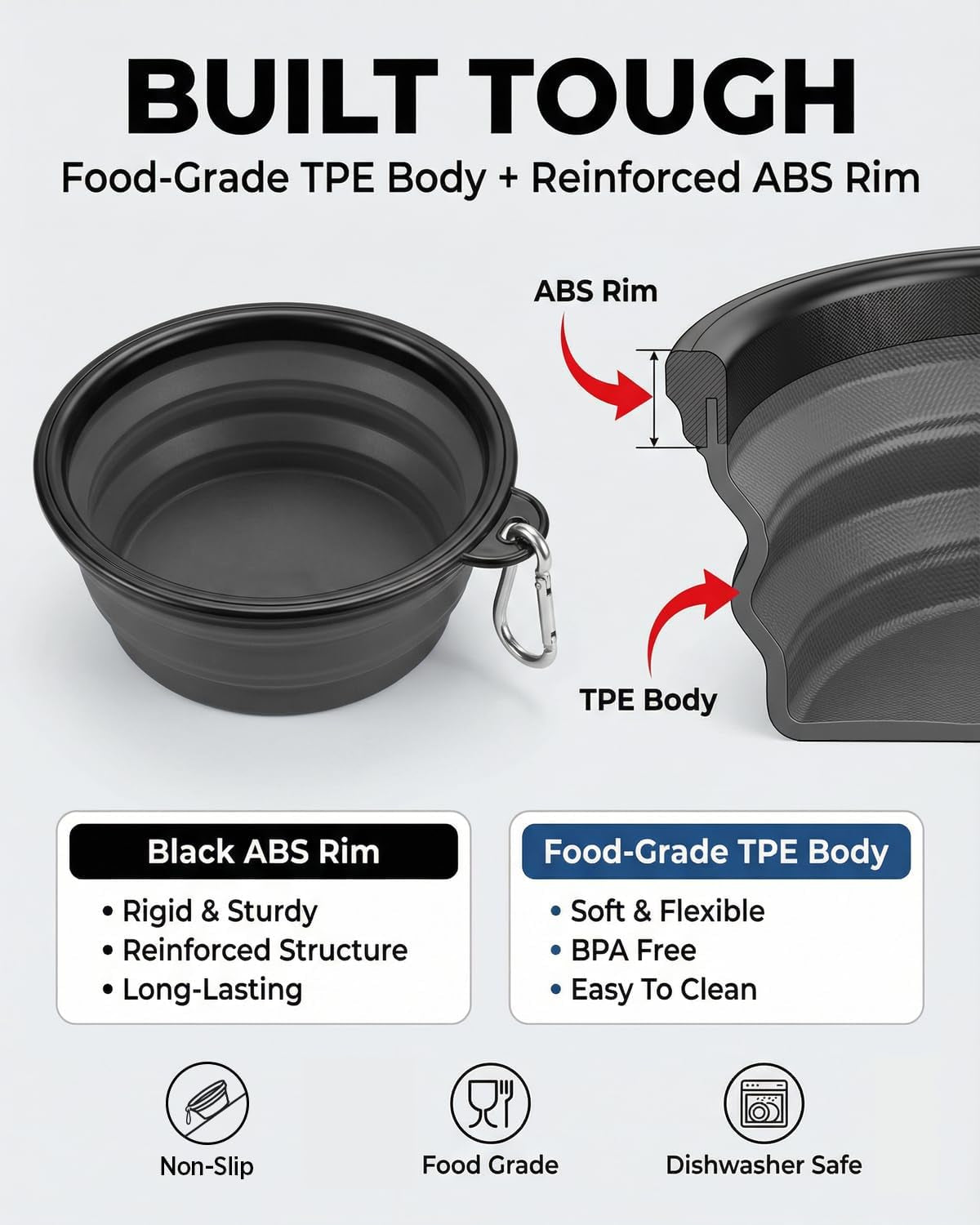 Collapsible travel dog bowls 2-pack, view 2 of 9