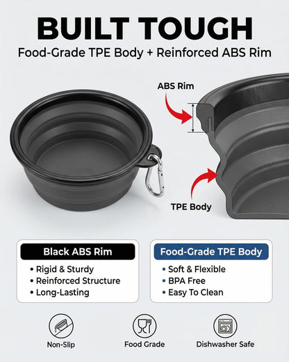Collapsible travel dog bowls 2-pack, view 2 of 9