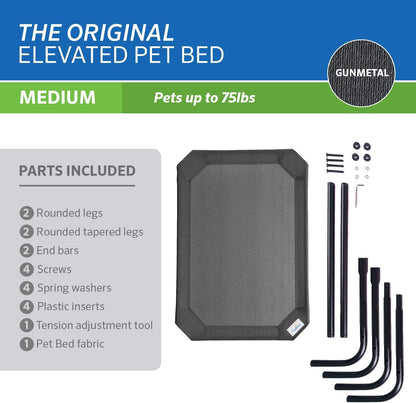 Gunmetal elevated cooling dog bed - parts included