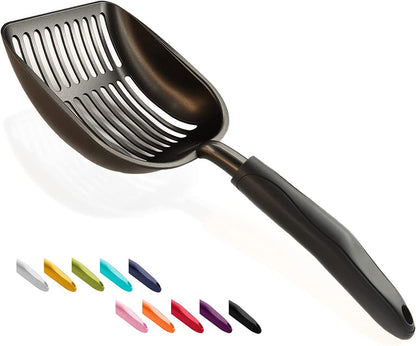 Black non-stick metal cat litter scoop