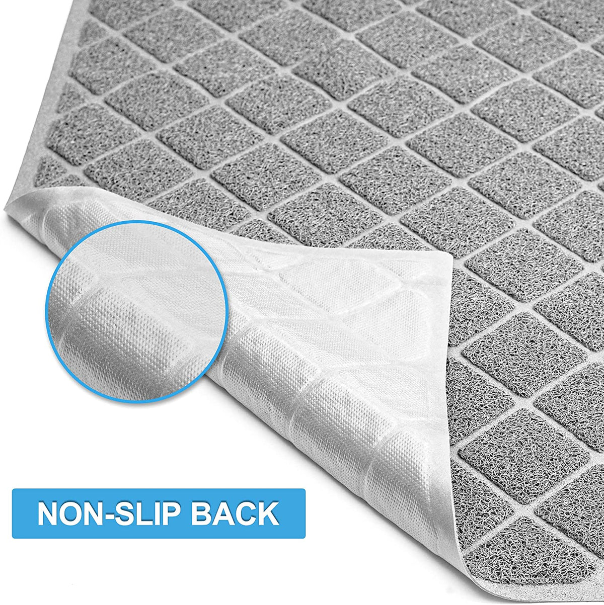Gray waterproof cat litter trapping mat, view 5 of 8