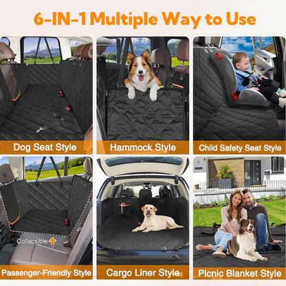 Black waterproof dog car seat hammock, view 4 of 8