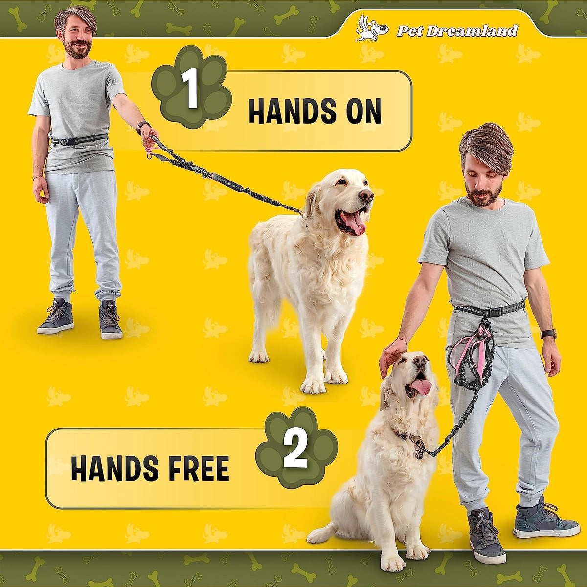 Hands-free bungee waist dog leash, view 7 of 9