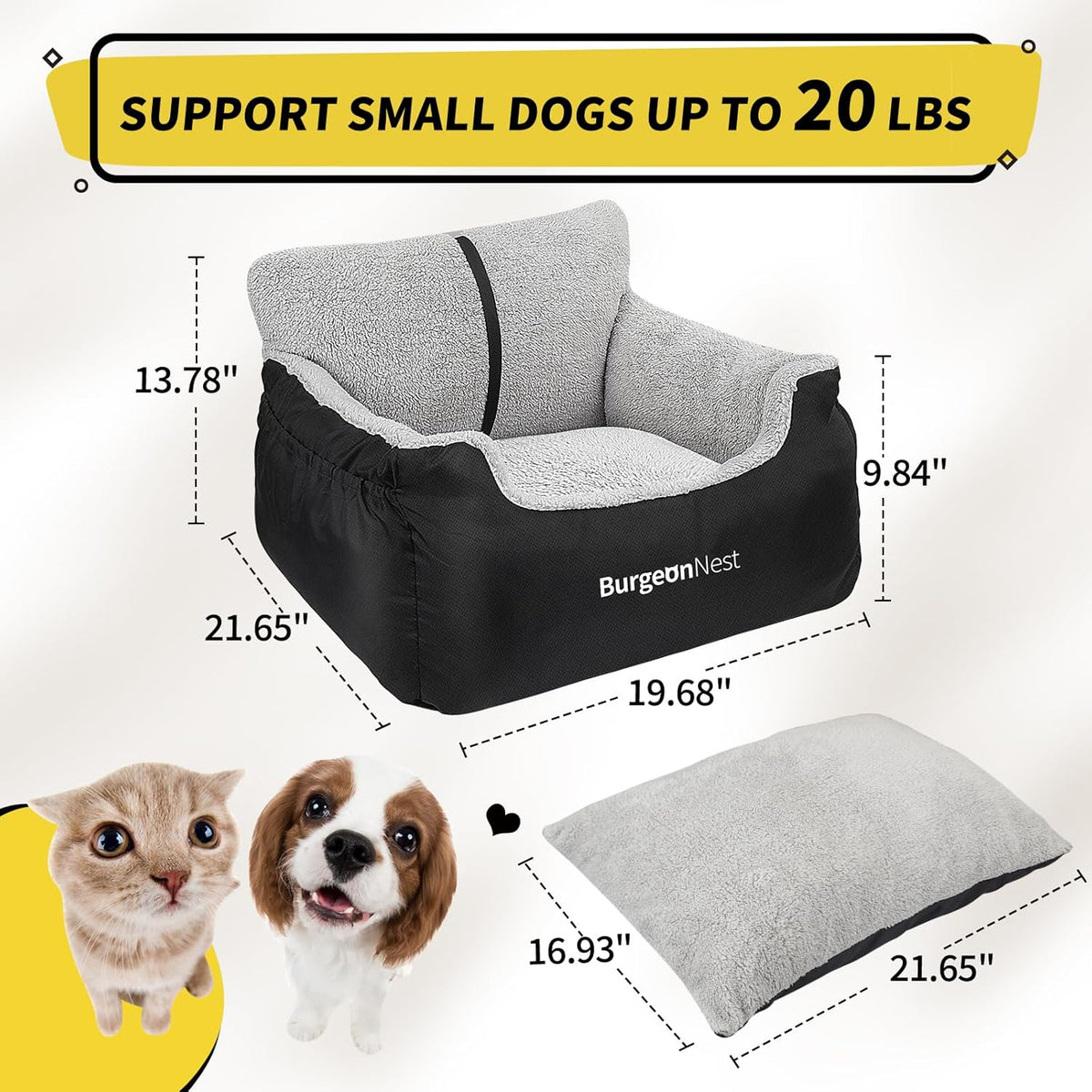 Black dog car seat for small dogs, view 3 of 9
