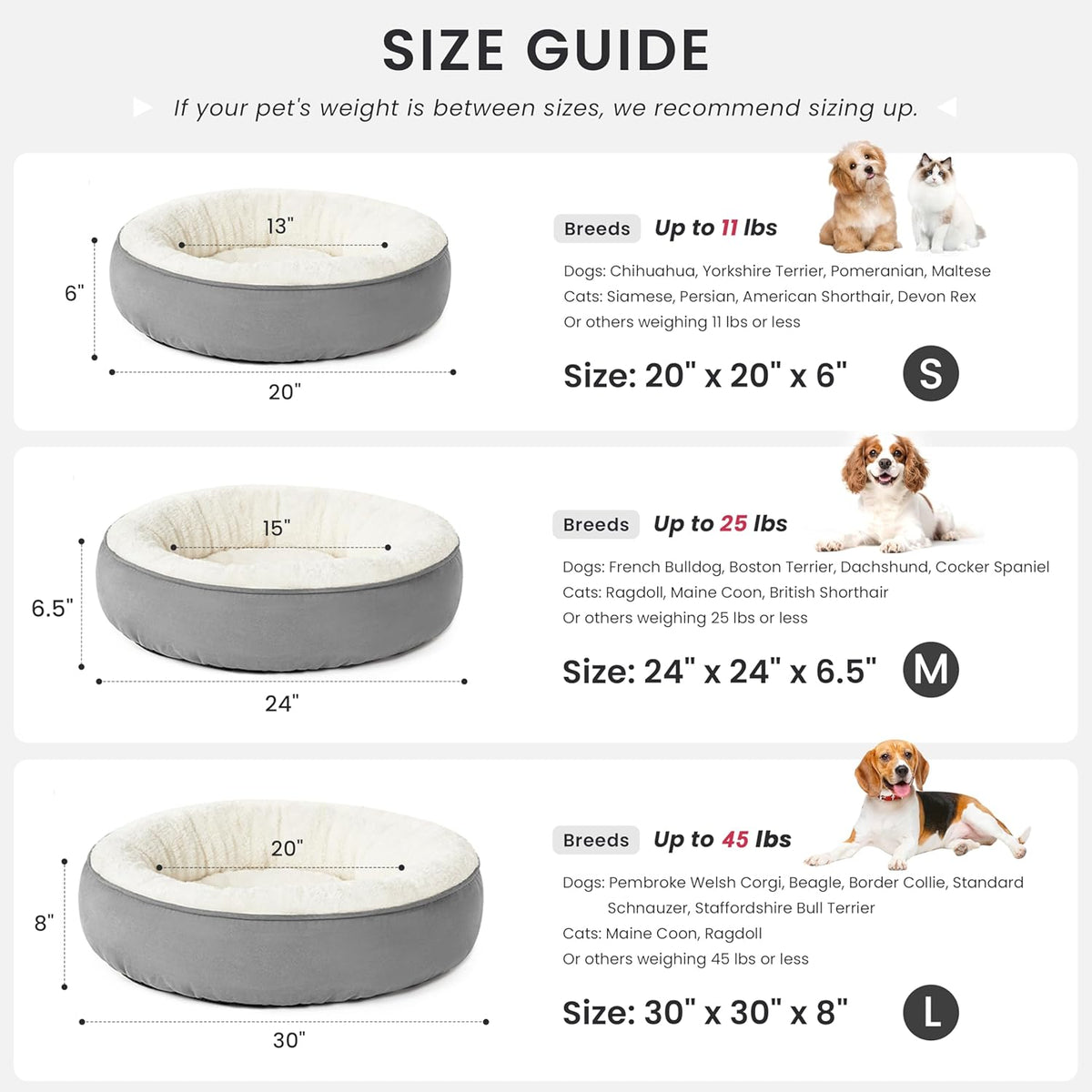 Gray round donut cushion bed for cats, view 3 of 8