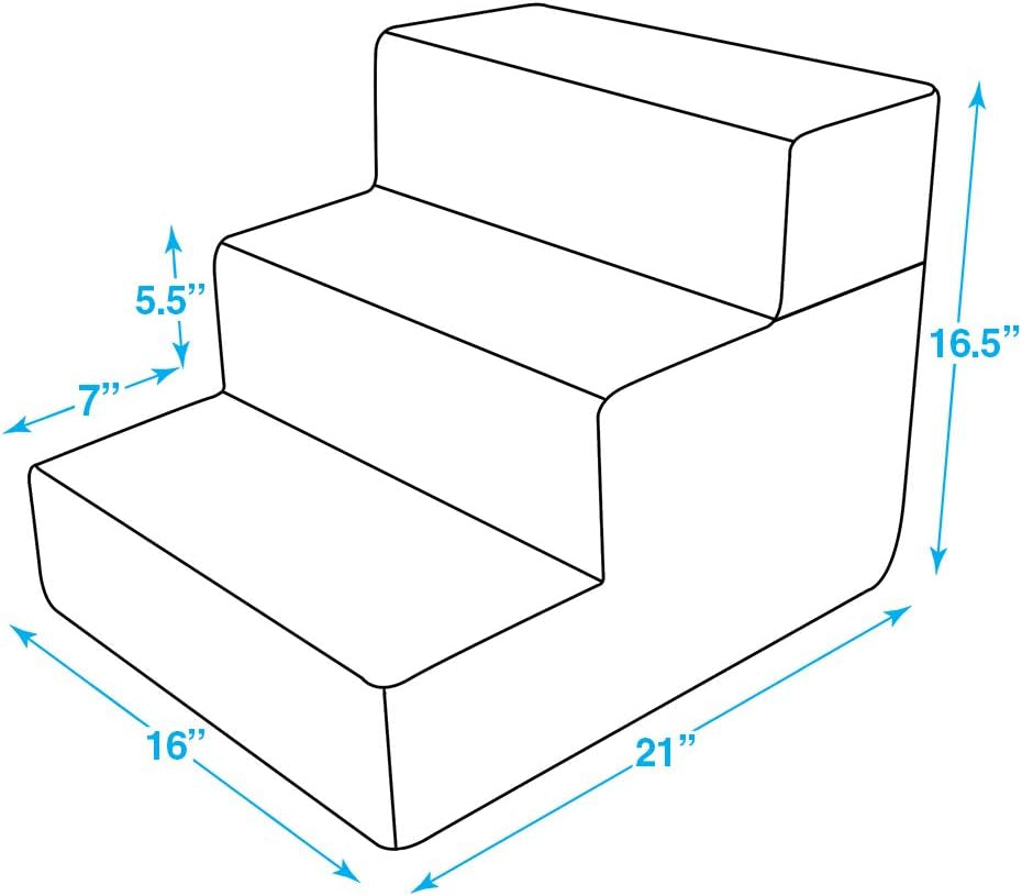 3-step foam dog stairs, view 5 of 7