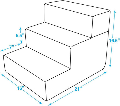 3-step foam dog stairs, view 5 of 7