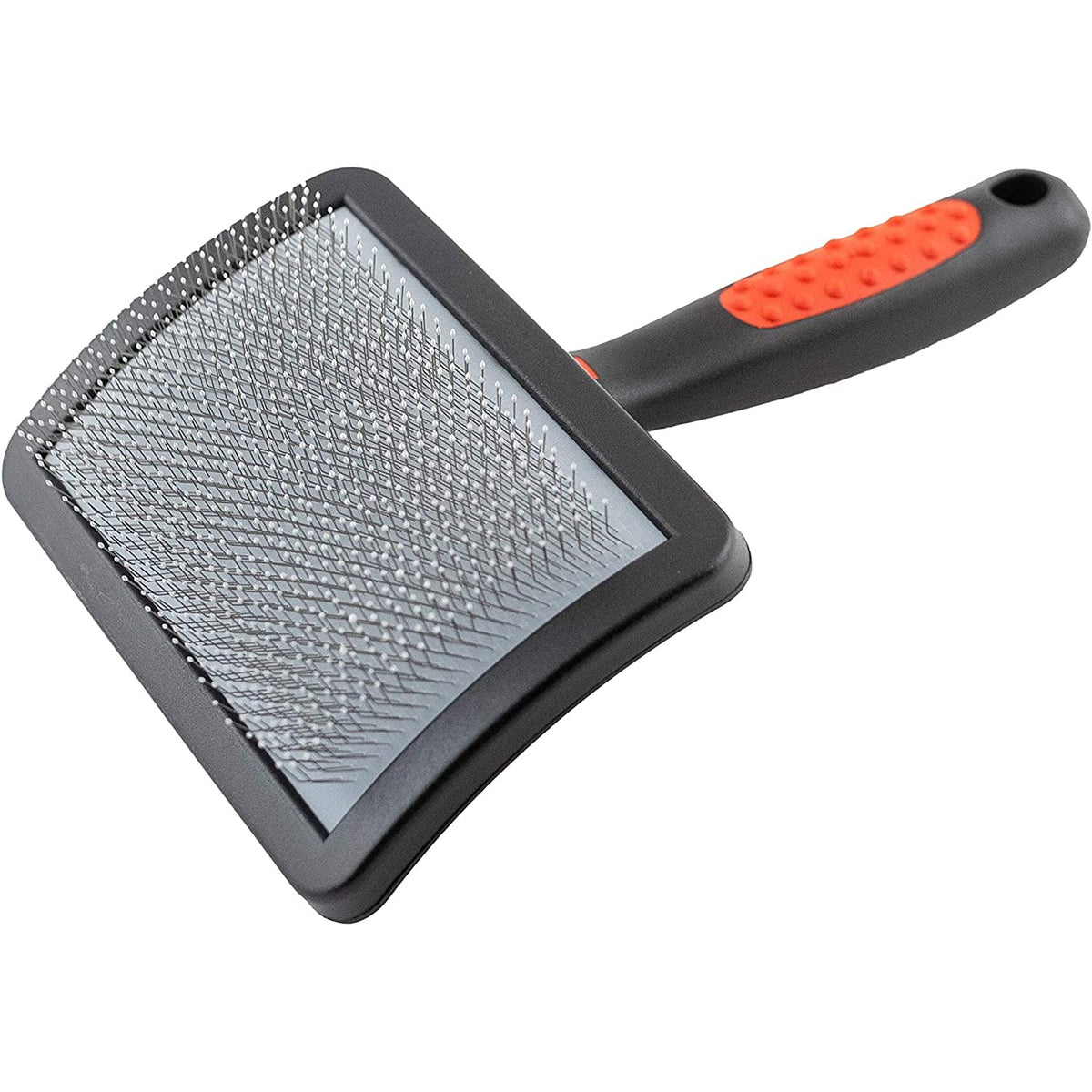 Soft pin curved slicker brush