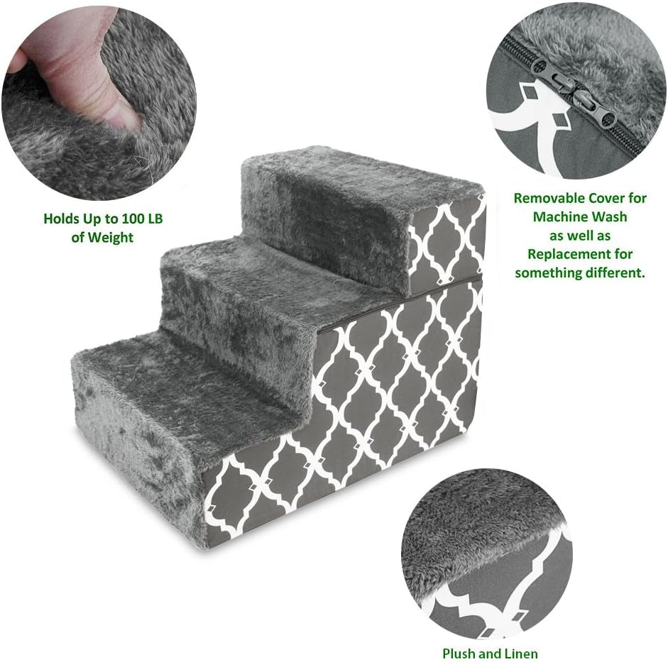 3-step foam dog stairs, view 3 of 7