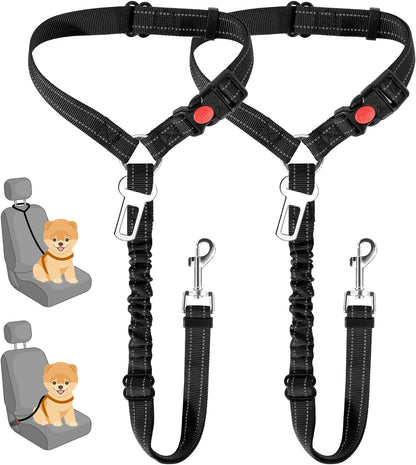 Black dog car seat belt 2-pack