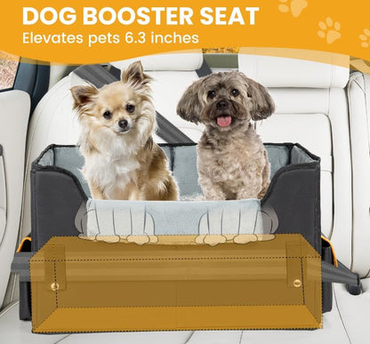 Black elevated dog booster car seat, view 5 of 7