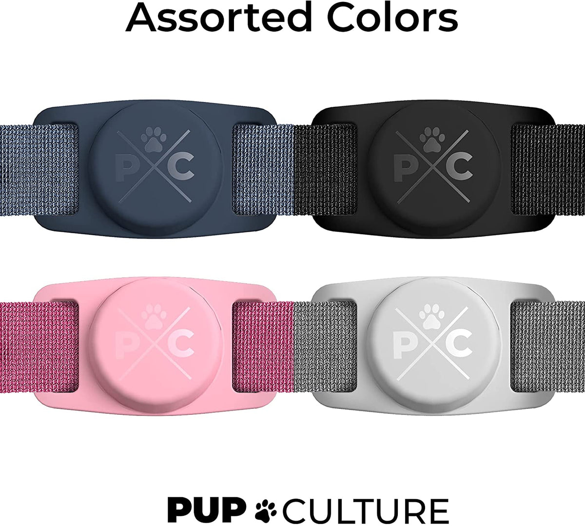 Black silicone AirTag holder on a dog collar, view 7 of 7