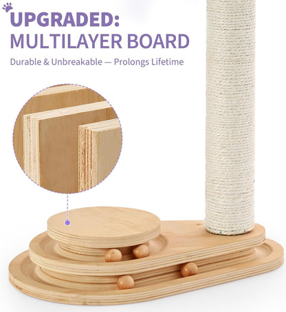 Sisal cat scratching post with ball track, view 6 of 9