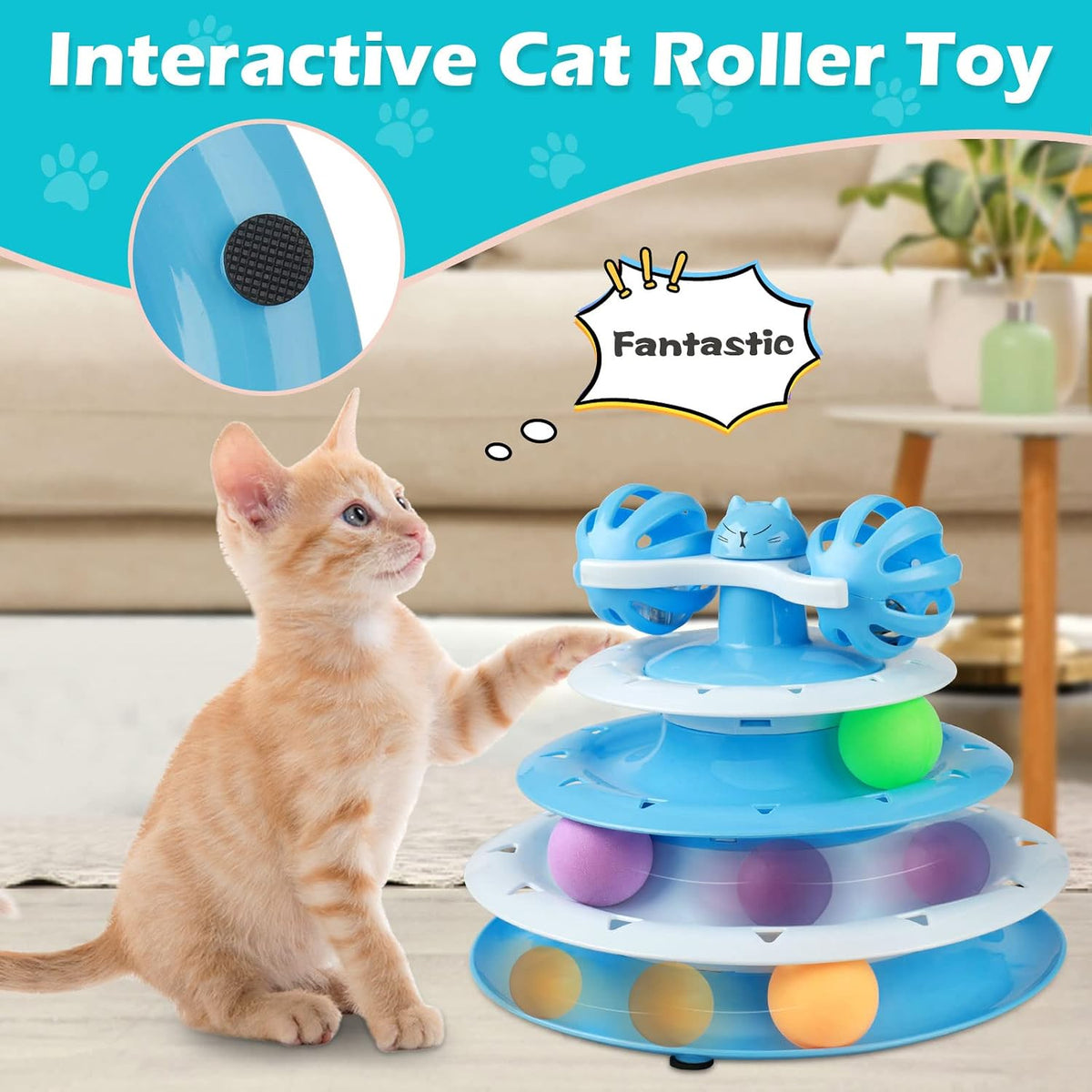 4-level cat turntable roller toy, view 6 of 7