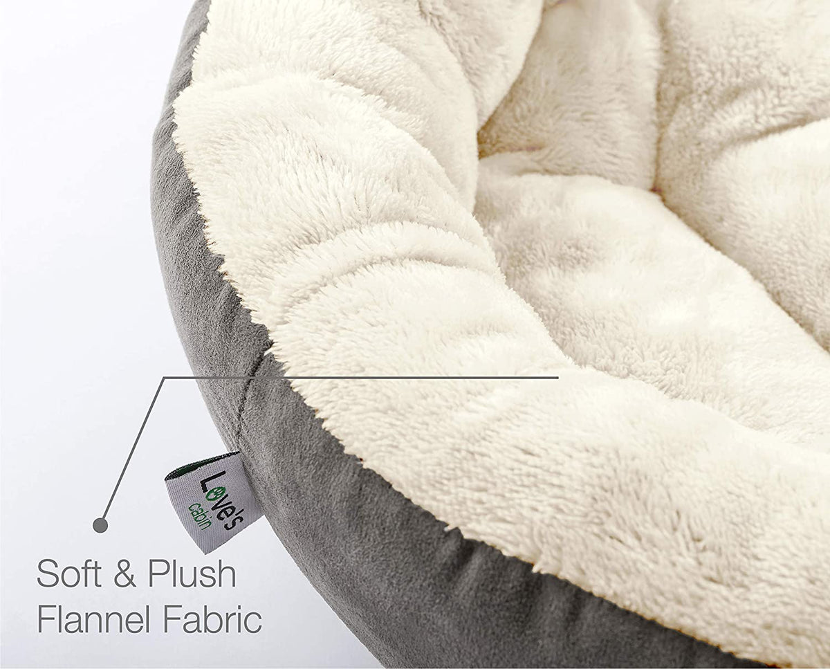 Gray round donut cushion bed for cats, view 4 of 8