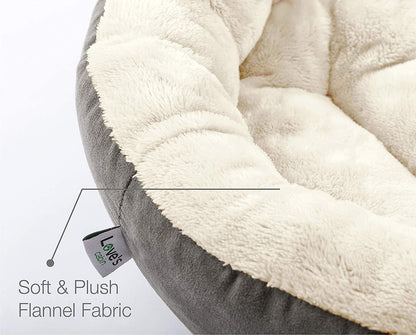 Gray round donut cushion bed for cats, view 4 of 8