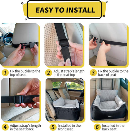 Black dog car seat for small dogs, view 7 of 9