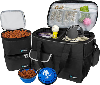 Black dog travel bag organizer