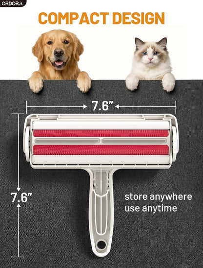 Reusable pet hair remover roller - compact size
