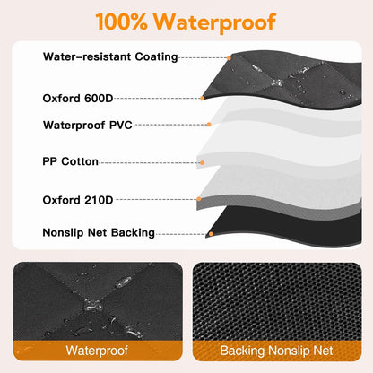 Black waterproof dog car seat hammock, view 3 of 8