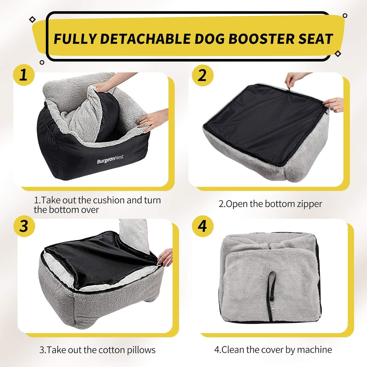 Black dog car seat for small dogs, view 6 of 9