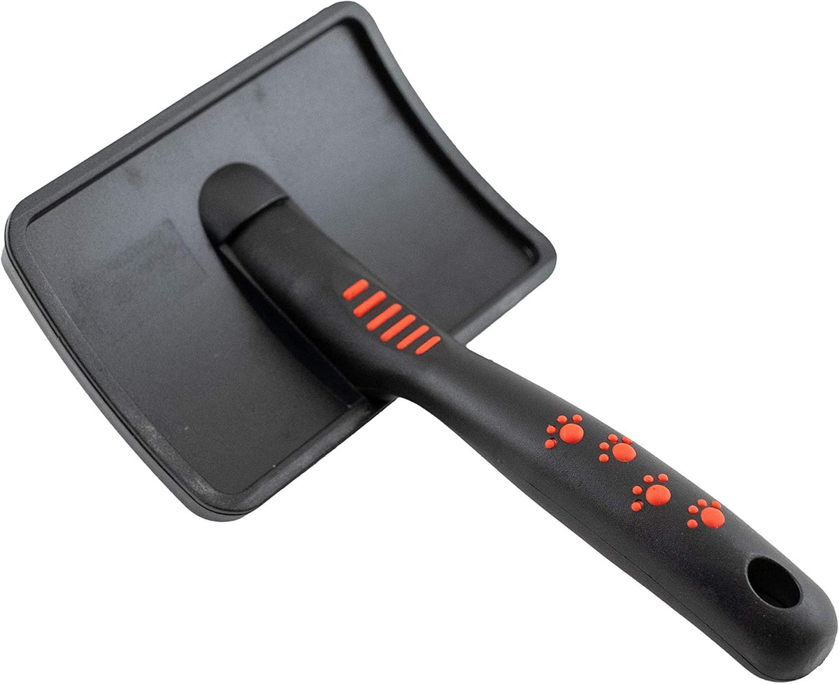 Soft pin curved slicker brush - angled view