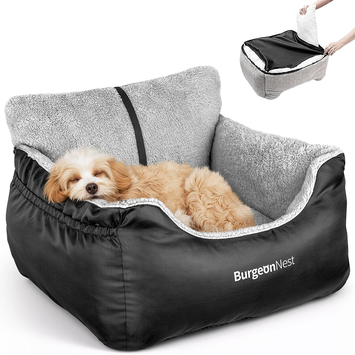 Black dog car seat for small dogs
