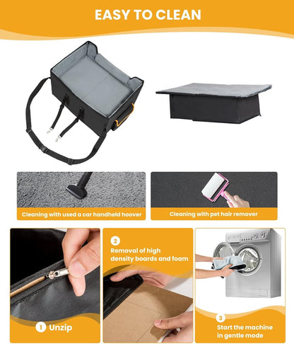 Black elevated dog booster car seat, view 7 of 7