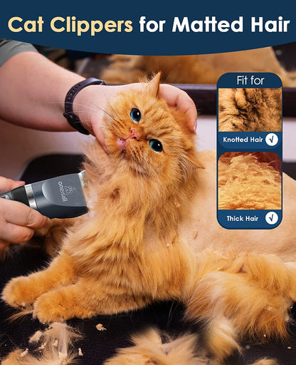 Quiet cordless cat clippers - trimming a matted cat