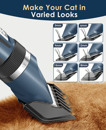 Quiet cordless cat clippers - guide comb lengths