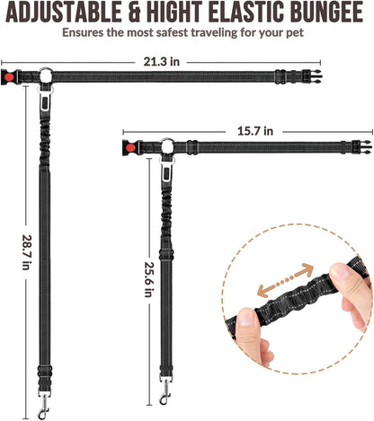 Black dog car seat belt 2-pack, view 6 of 7